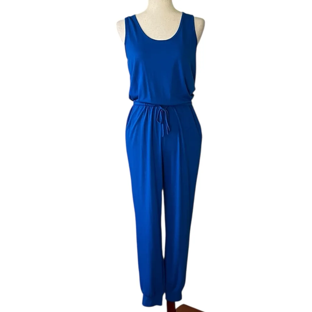 PrettyGarden Blue Sleeveless Stretchy Jumpsuit - Image 3