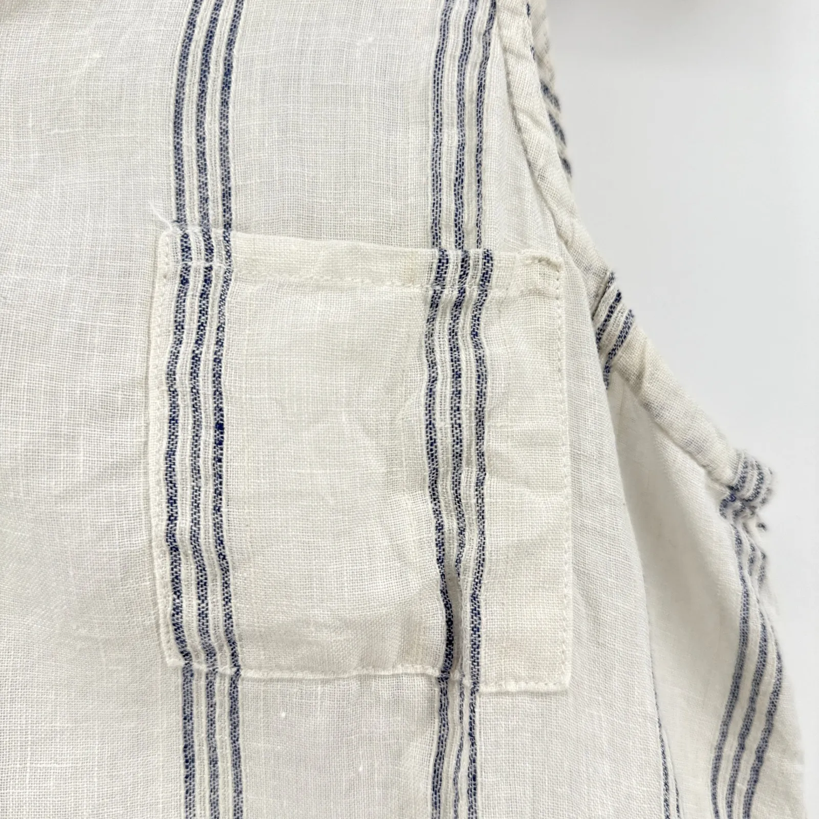 CP Shades Linen Striped Sleeveless Top Oversized XS Button Up Tank Bohemian‎ - Image 3