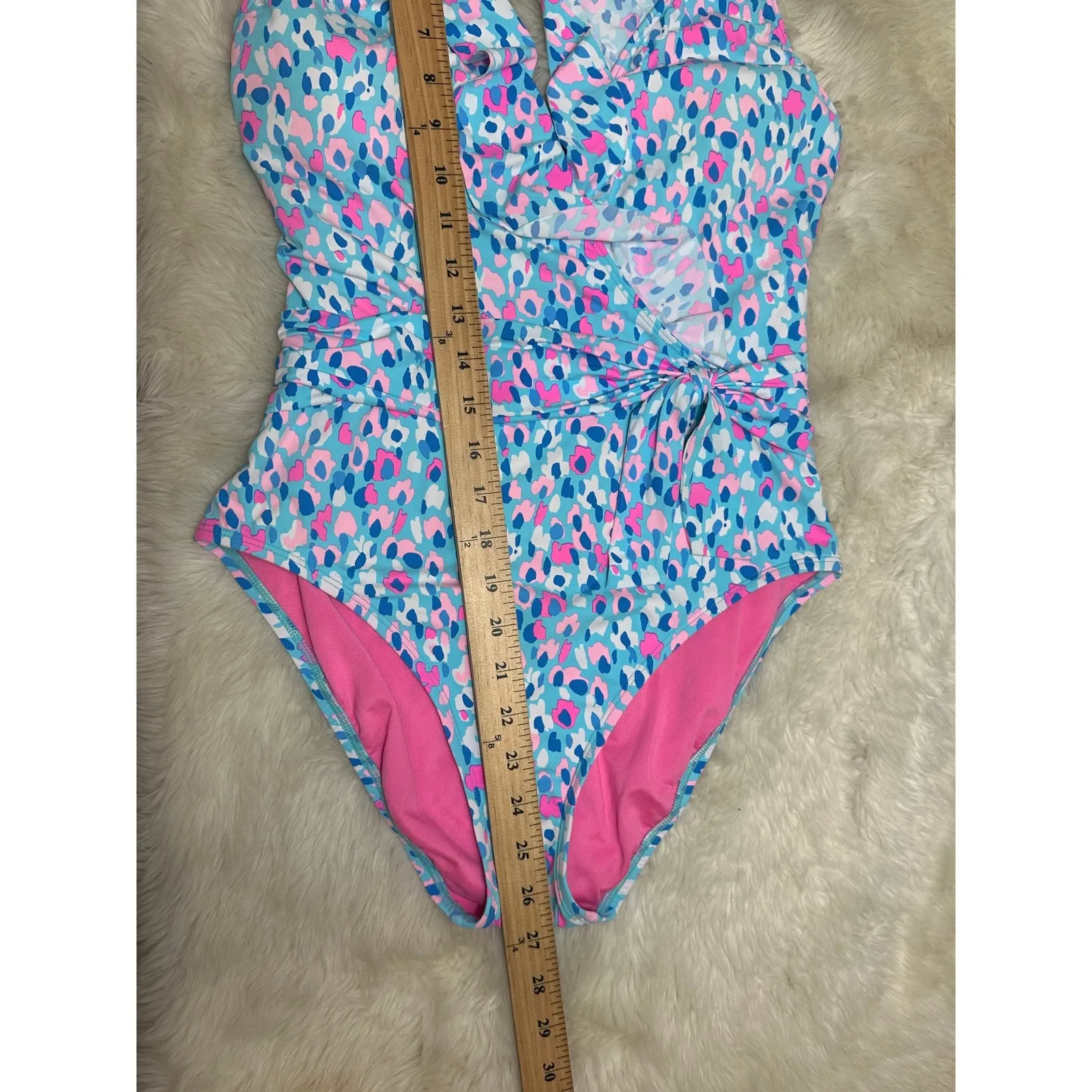 Lilly Pulitzer Delphie One-Piece Swimsuit Blue Ibiza Hottie Dottie Size 6 Resort - Image 10