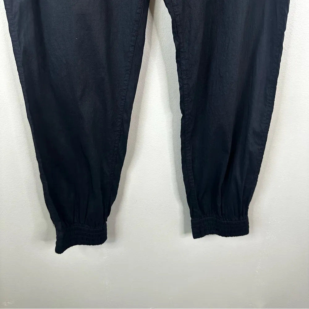 Theory Cortland Joggers Womens 12 Black Linen Casual Minimalist Pull On Pants - Image 6