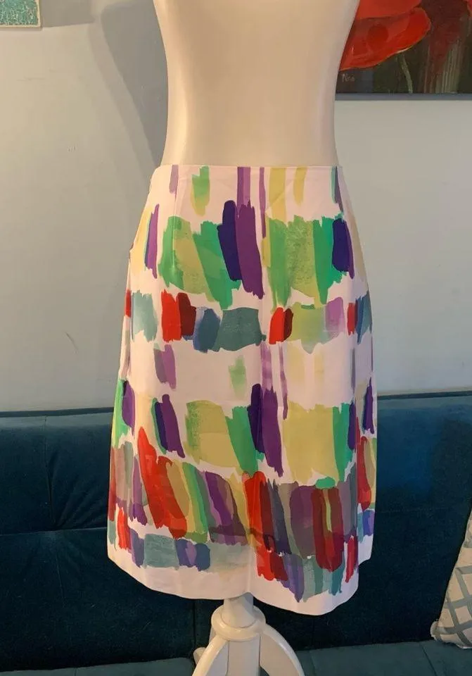 Worth Colorful Pencil Skirt Size 10 Cotton Blend - Image 7