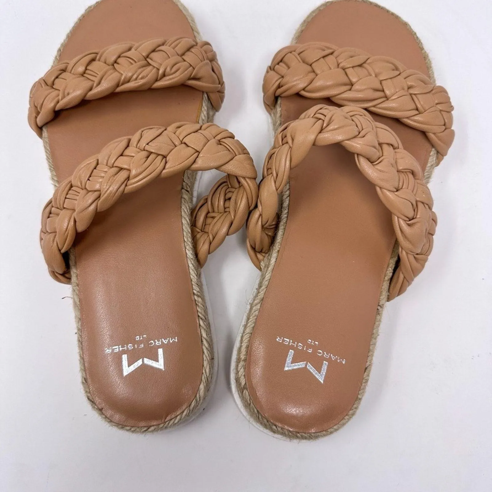 NEW Marc Fisher Women's Jaimee Flat Espadrilles Slip-On Leather Sandals Size 6 - Image 14