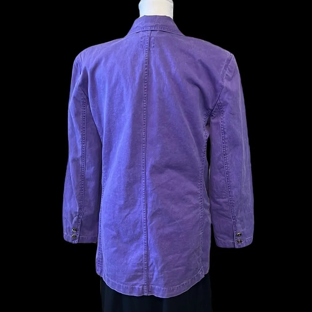 Liz Claiborne LizWear sz4 purple denim jacket w/removable shoulder pads EUC - Image 4