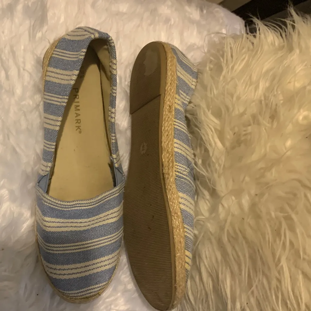 Primark Striped Espadrilles in Blue and Cream - Image 2