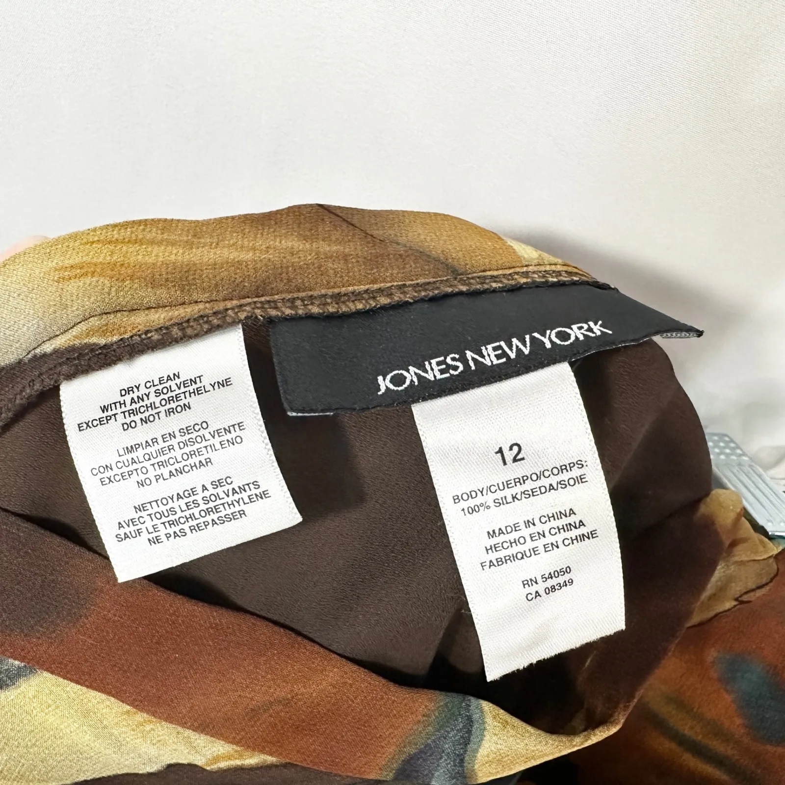 Jones NY Size 12 Maxi Skirt Silk Brown Floral Y2K Fairy Grunge Whimsigoth 640‎ - Image 7