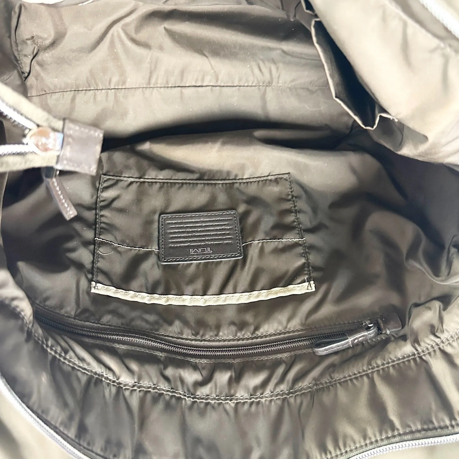 Tumi Voyageur Nylon Tote Bag Travel Business Shoulder Bag Carry On Brown - Image 10