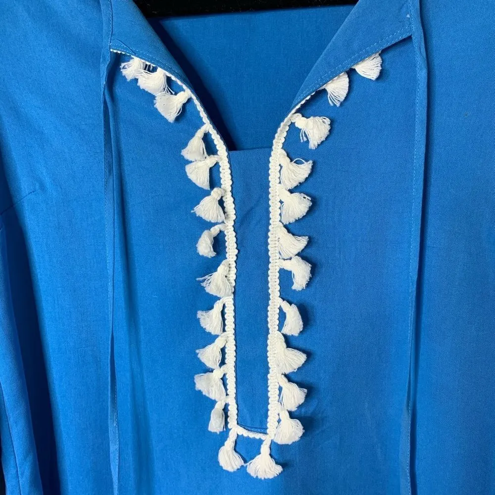 Line‎ and Dot Revolve blue pom pom deliah blouse - Image 5