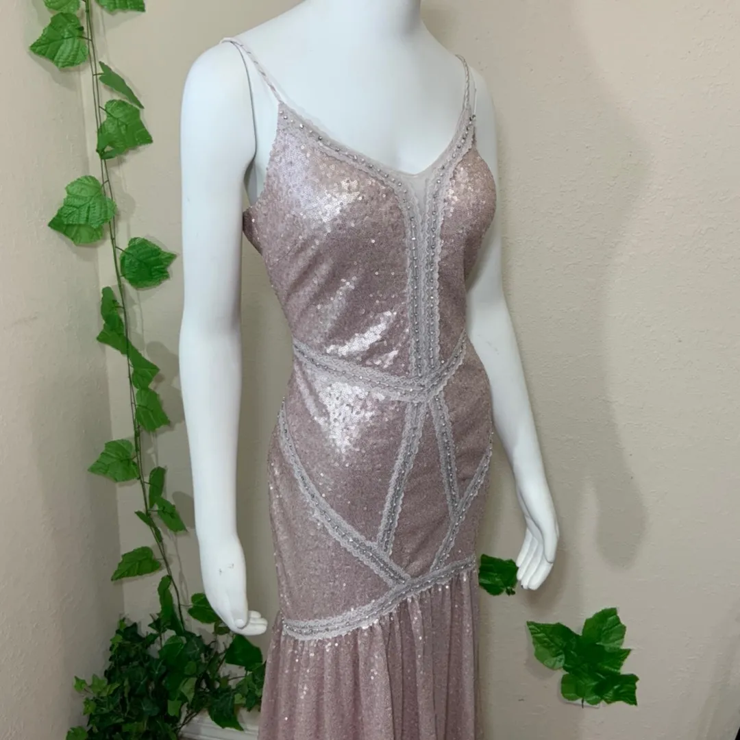 Mignon Mermaid Sequin Pink Prom Wedding Dress - Image 7