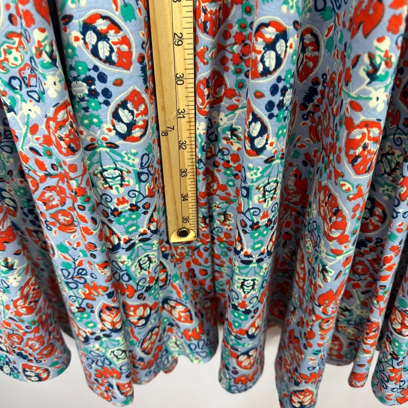 LuLaRoe Nicole Fit Flare Dress 2XL  Boho Geometric Floral‎ Skater  Mod Retro - Image 3