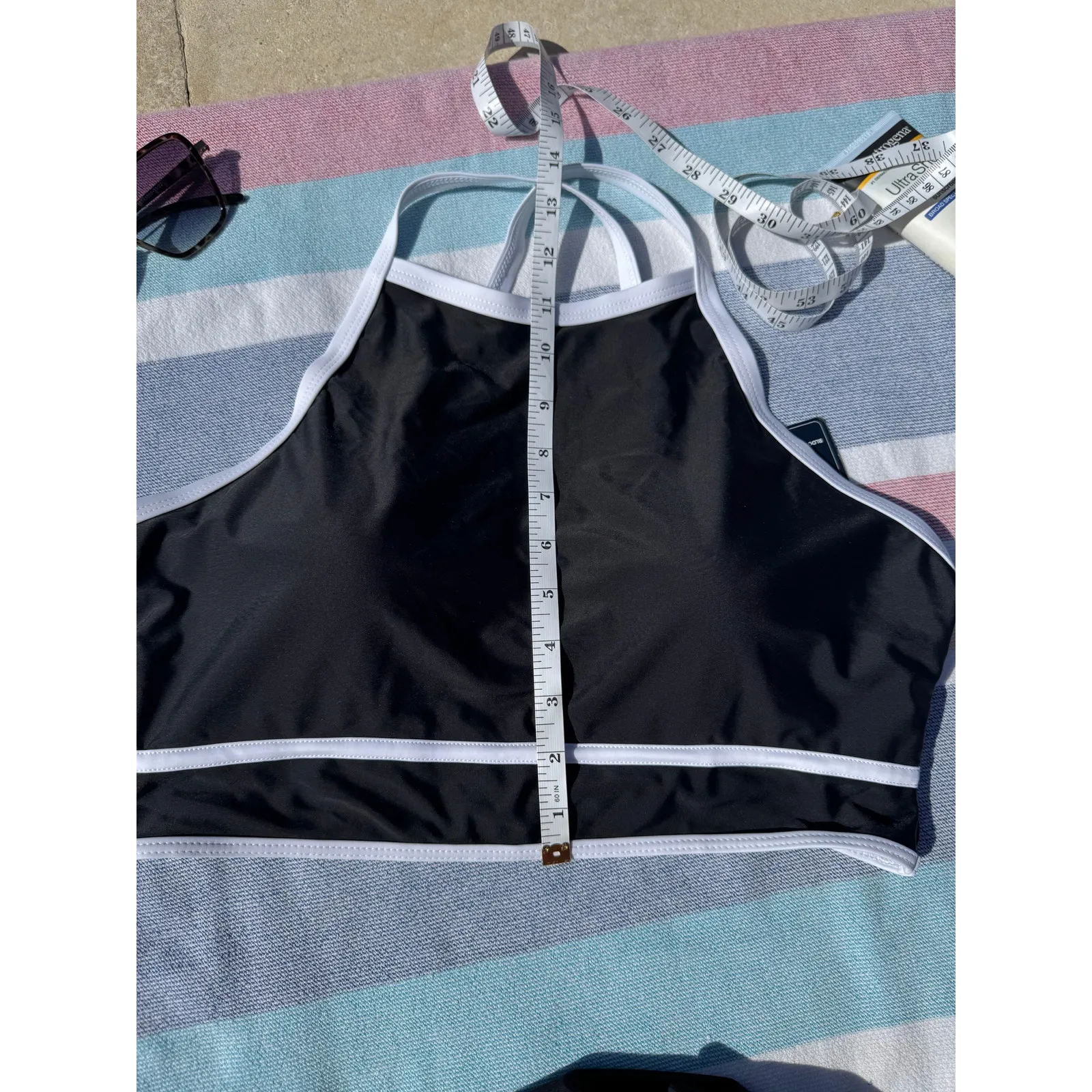 Blooming Jelly Bikini Set L NWT High Neck Black White 2pc Swimwear Stretch - Image 6