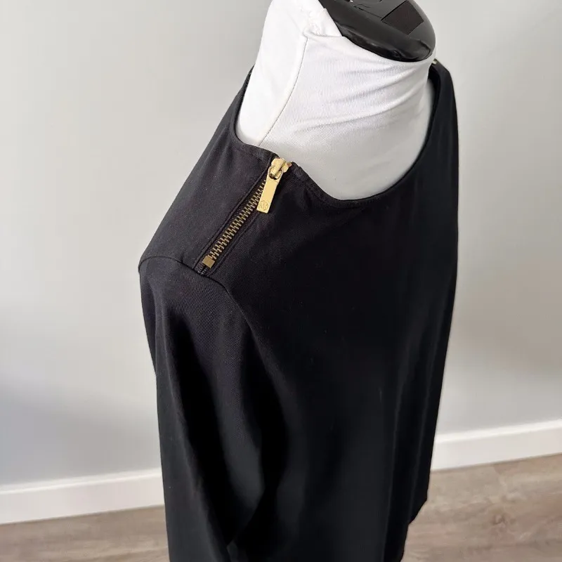 Michael Kors  Gold Shoulder Zipper Top - Image 3