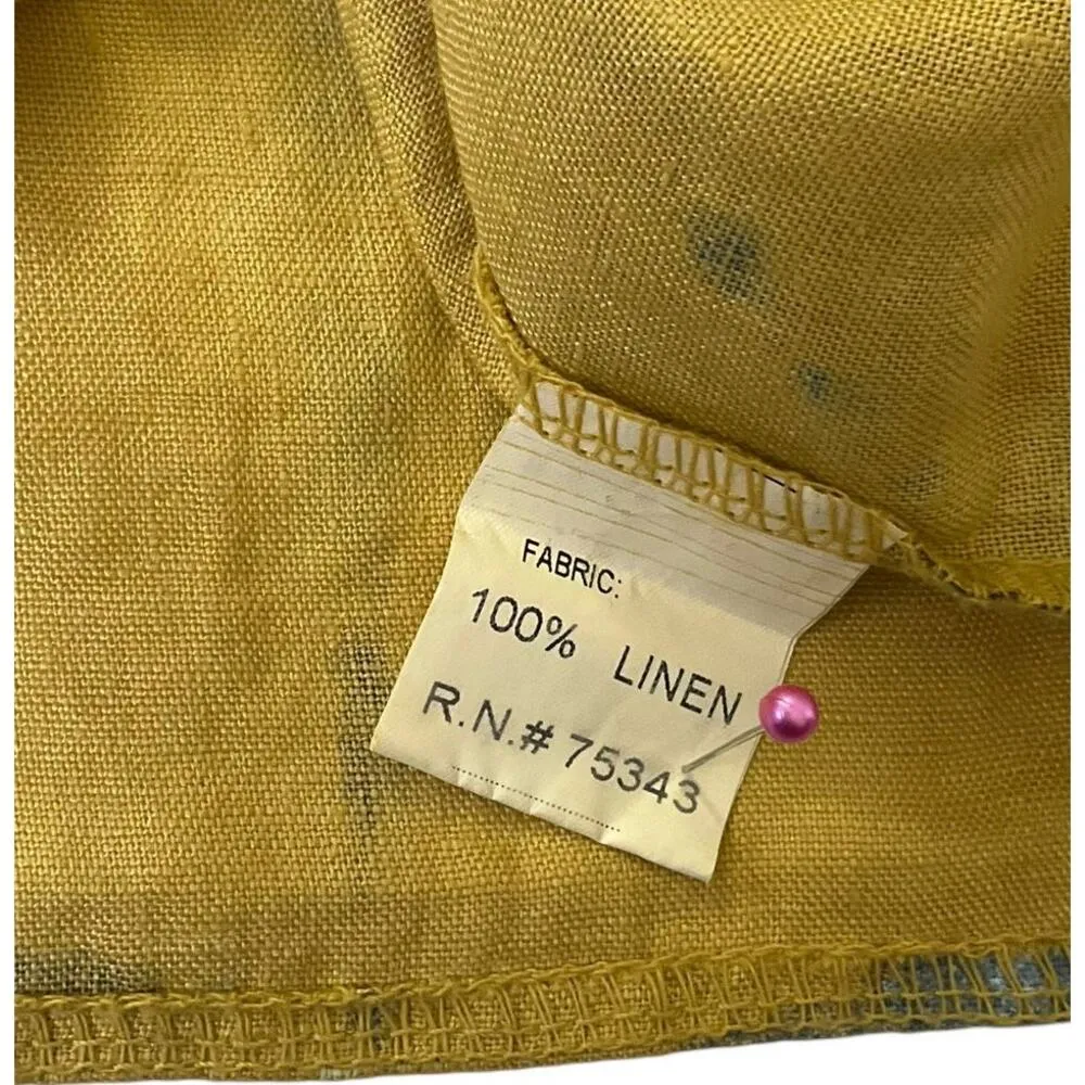 Bella Umbra Yellow Tie Dye Italy Linen Shirt Women Top Size Small | 32 - Image 5