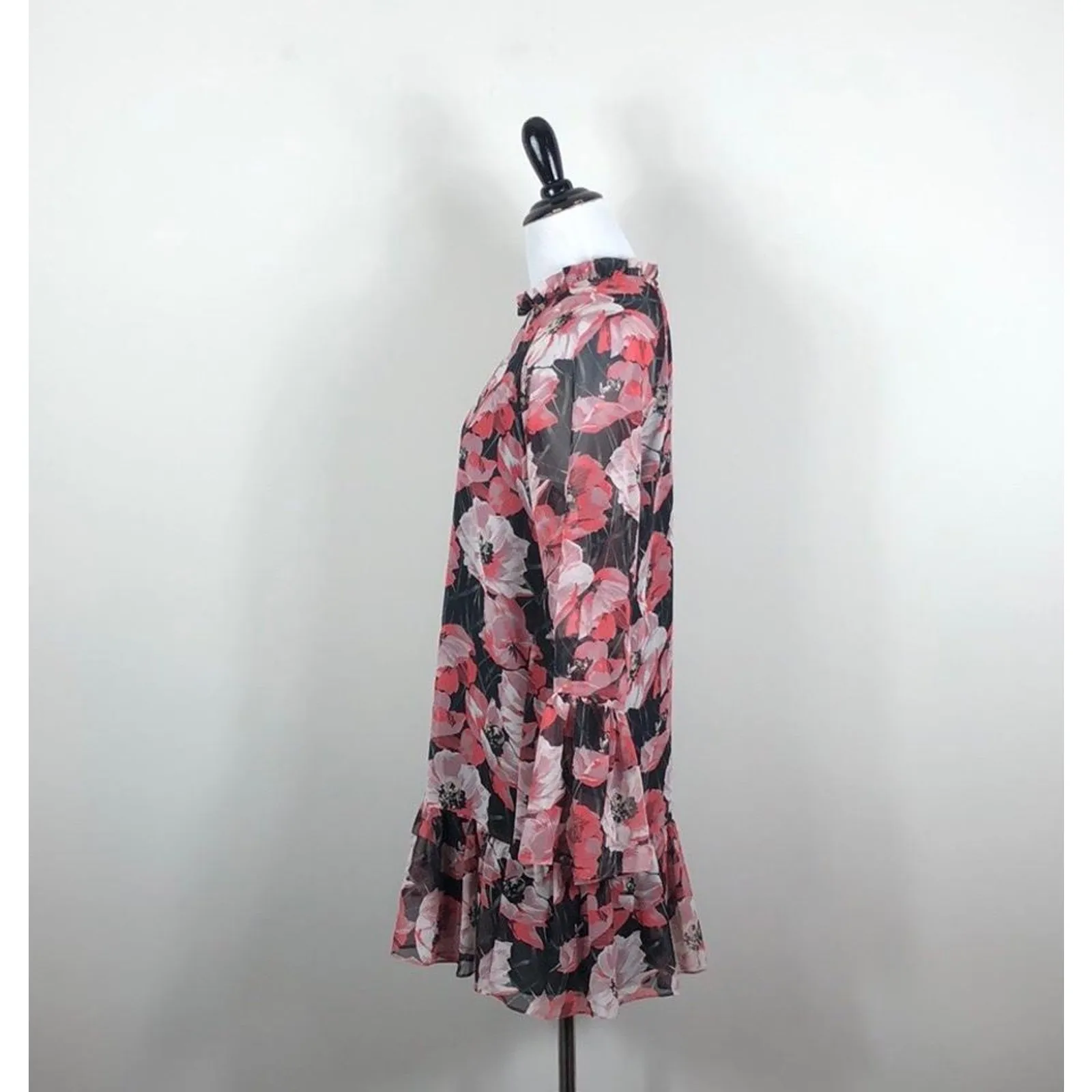 Misa Los Angeles Blythe Dress Floral Pink Black Chiffon - Image 7