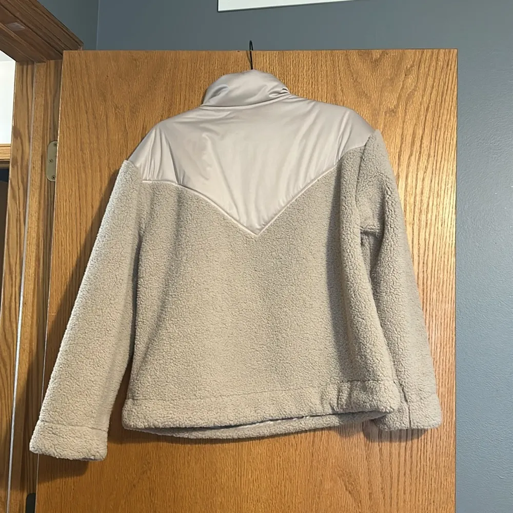 Style & Co. Cream Sherpa Fleece Jacket - Image 5