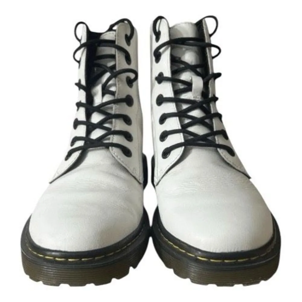 Dr. Martens Women Size 11 Luana White Black Boots Lace Up Combat Round Toe AW004 - Image 3