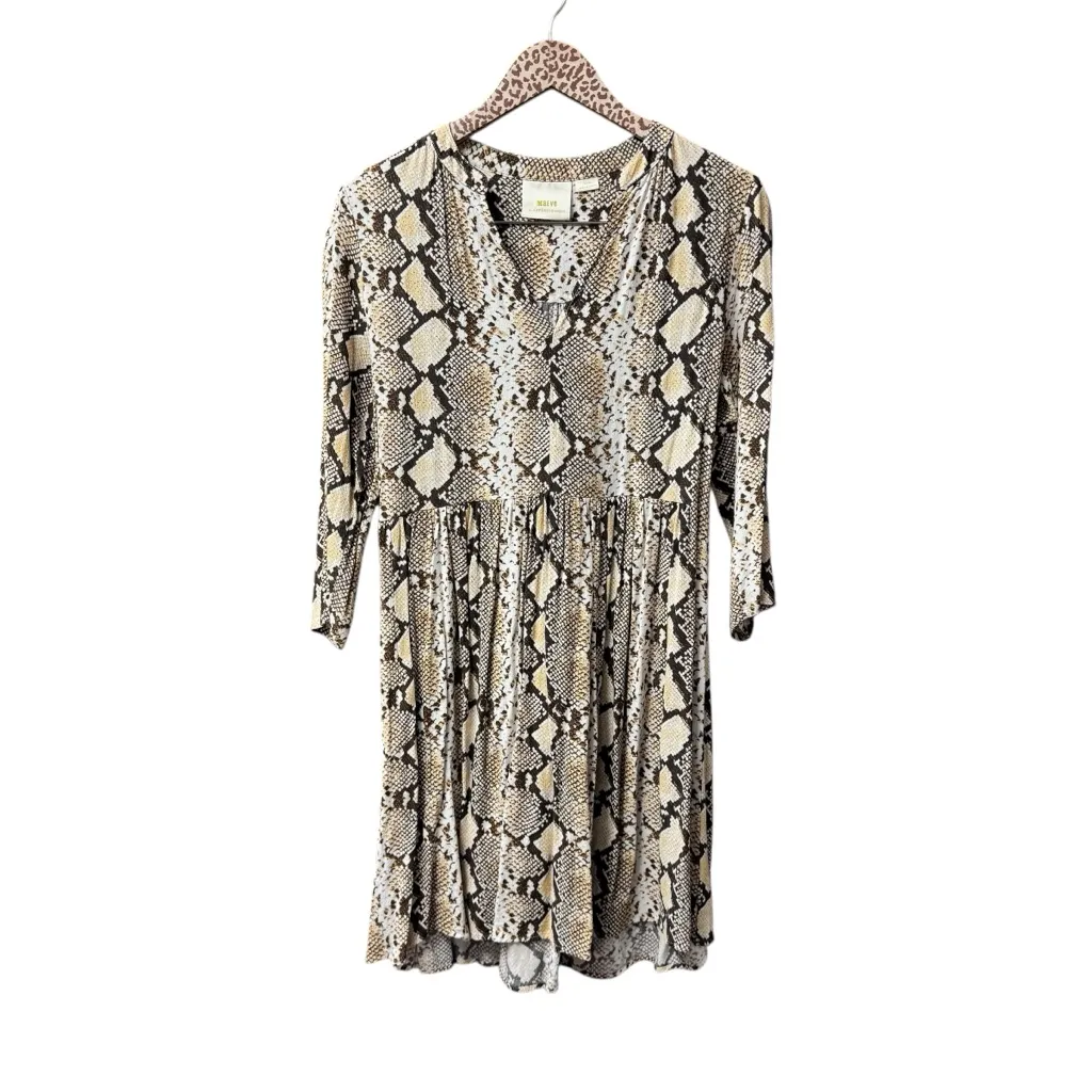 Anthropologie Maeve Juno Snake Print Button Down Long Sleeve Shirt Dress Medium - Image 2