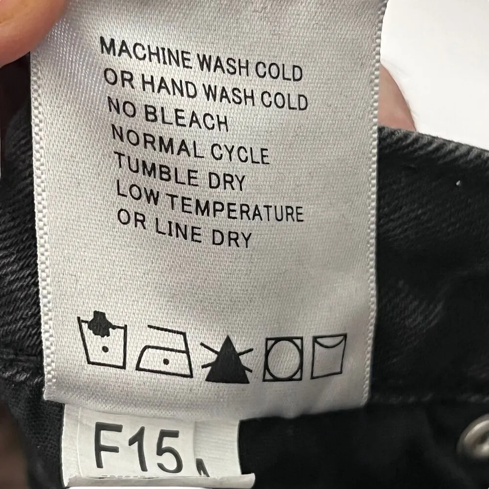 Driftwood Jeans Jackie Lace Trim Raw-hem Slim Jeans Black Stretch Denim Size 28 - Image 10