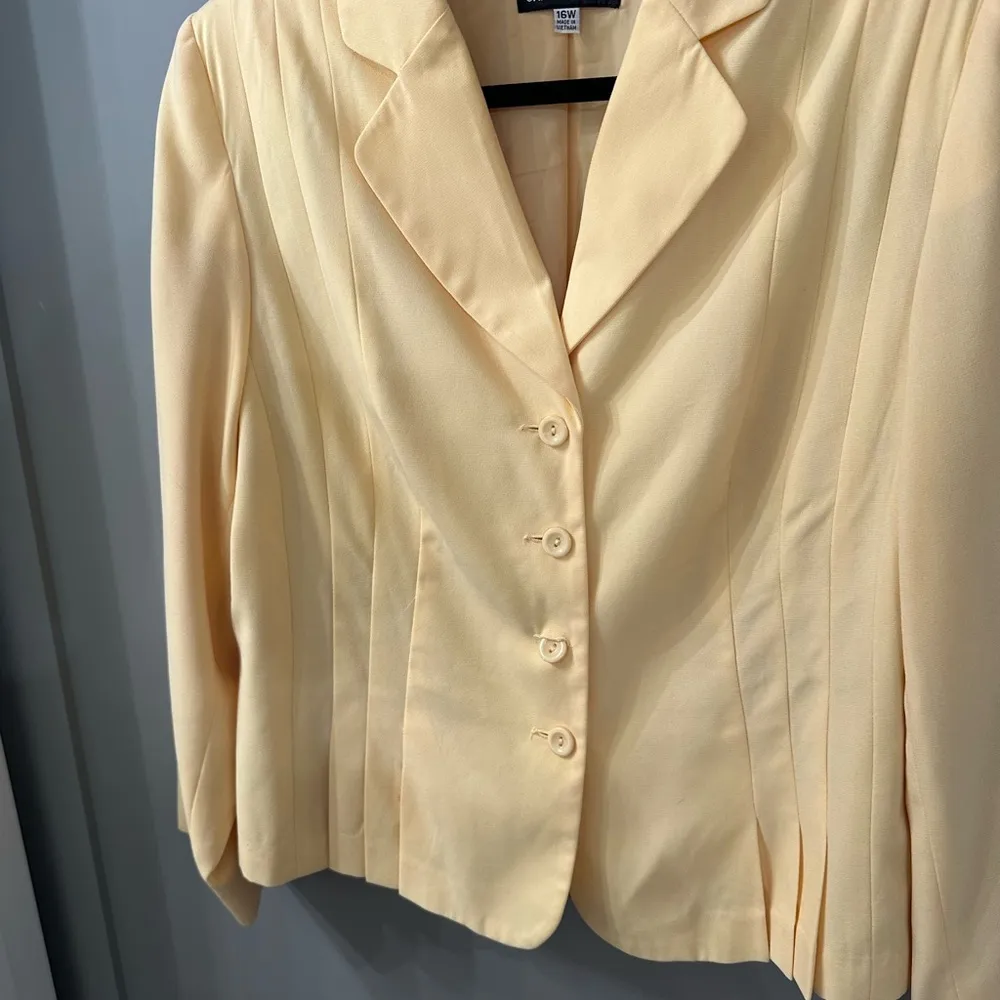 Giorgio Sant’Angelo Blazer Butter Yellow Jacket Blazer Size 16W - Image 3
