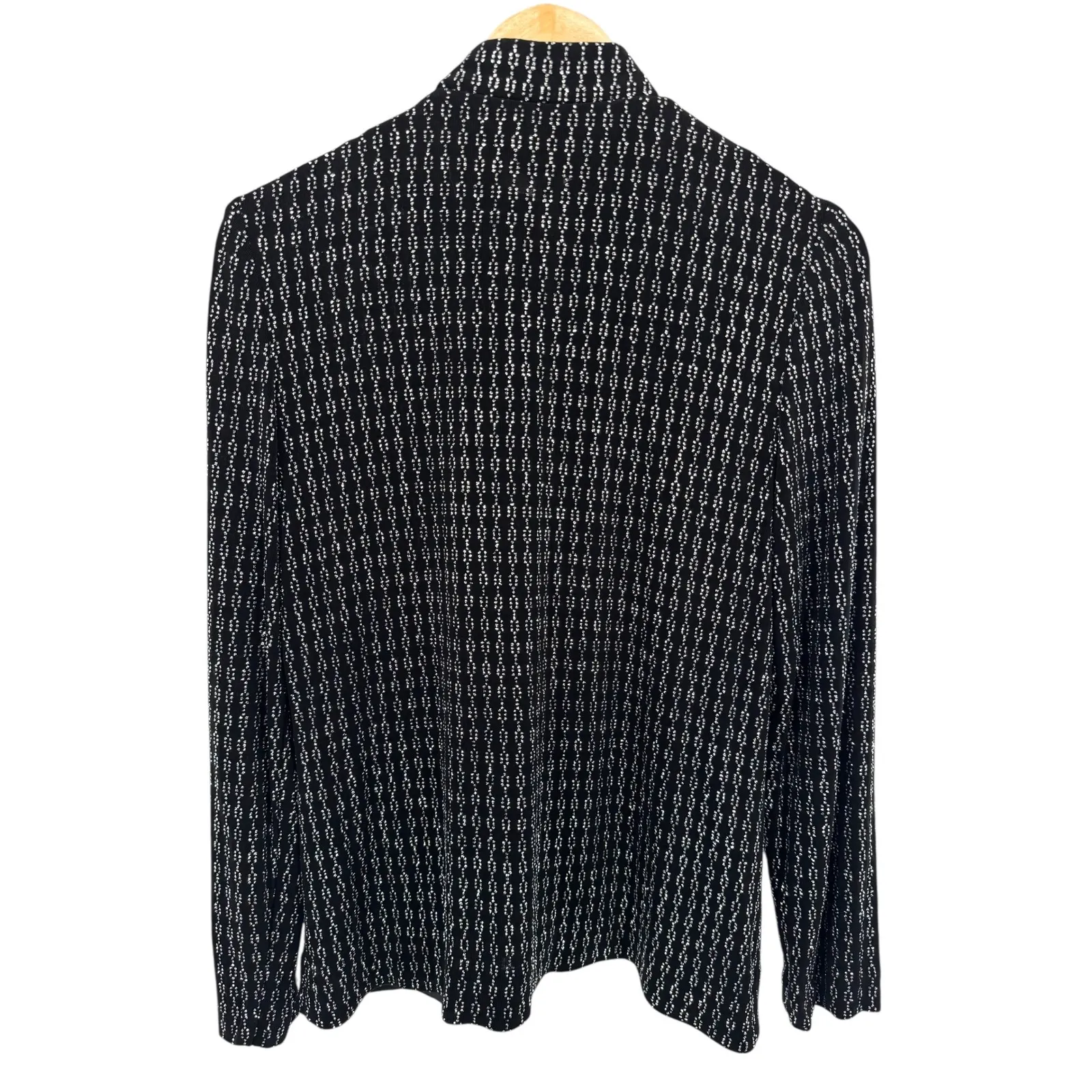 Alex Evenings Womens Black Silver Geometric Embellished Brooch Collar Jacket 8 - Image 4