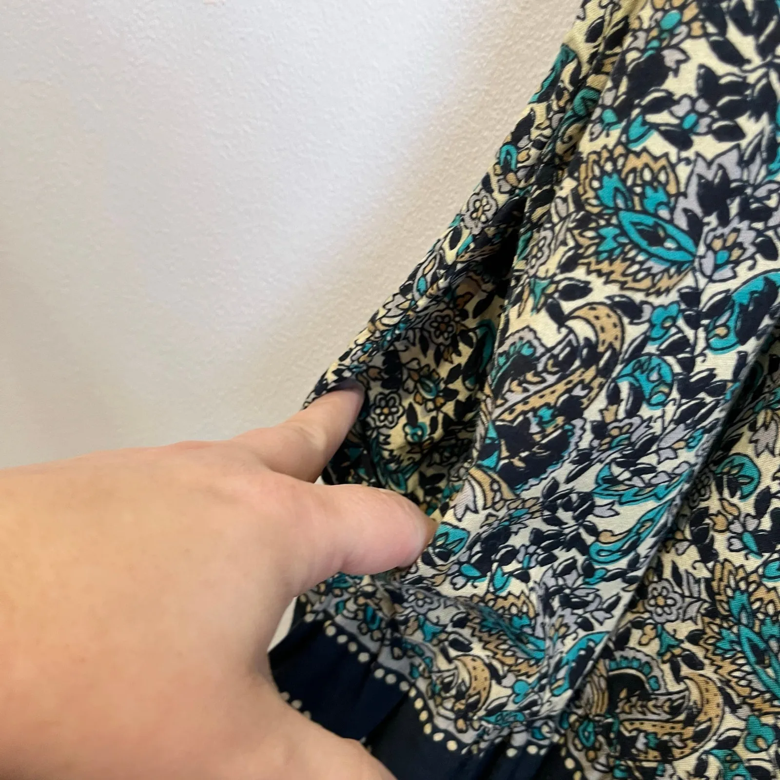 Vintage La Cera 90s Boho Tapestry Cotton Sundress Maxi Dress Pockets Size M Black Size M - Image 6