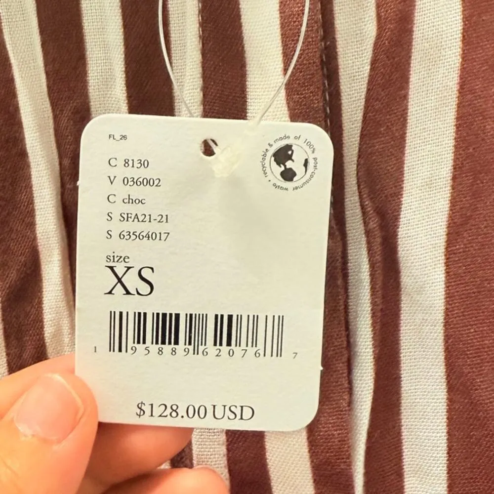 Free People X Jen’s Pirate Booty NEW Amaya Shirt Dress XS Summer Nautical Stripe - Image 7