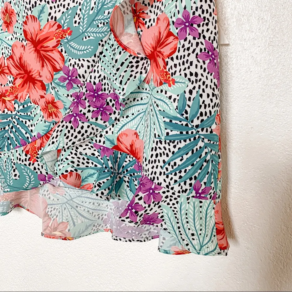 Lost + Wander Flower Power Mint Mini Skirt Size Small - Image 5