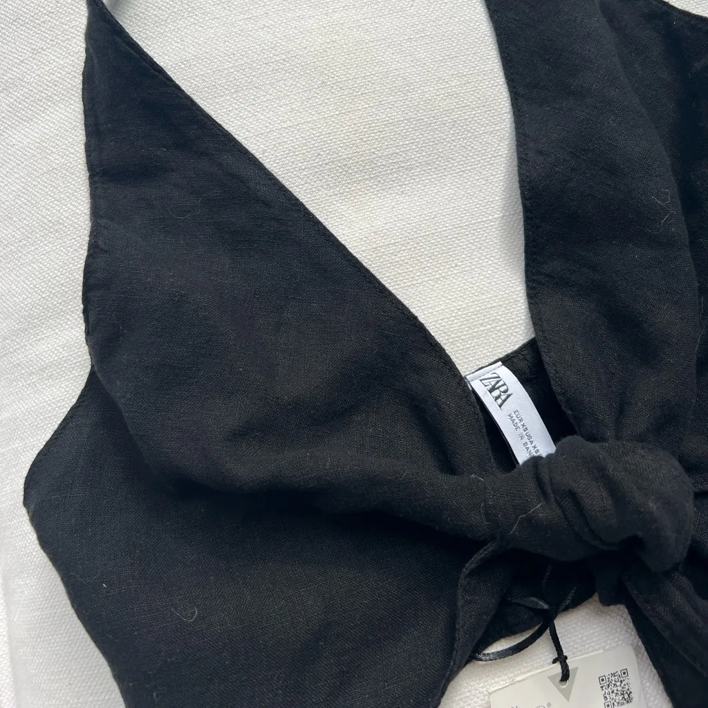 Zara Linen Halter Top NWT - Image 3