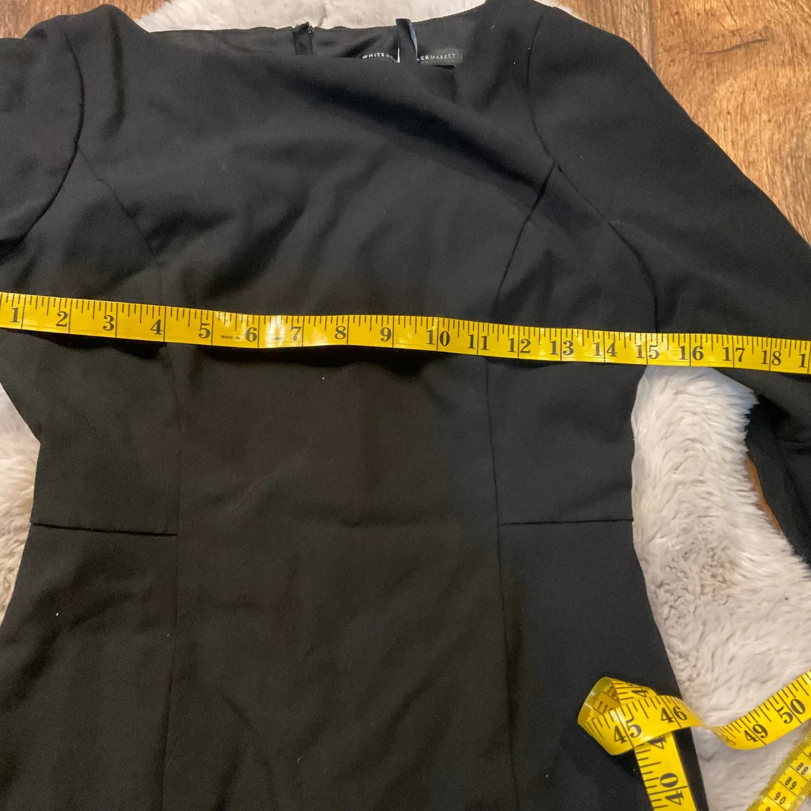 White House Black Market Dress Size 2 Flutter 3/4 Sleeve Zip Back Womens - Image 5