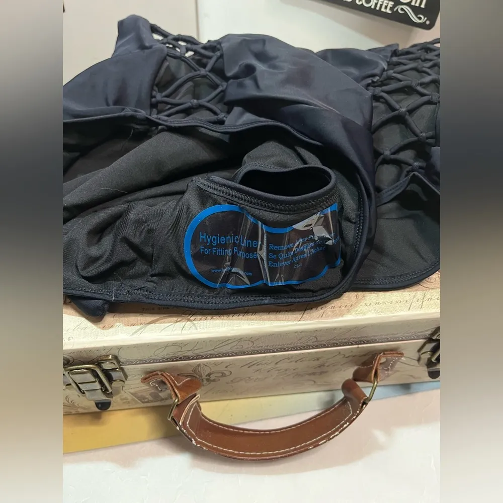 Love My Curves Black Lattice Halter Bathing Suit Size 18 - Image 13