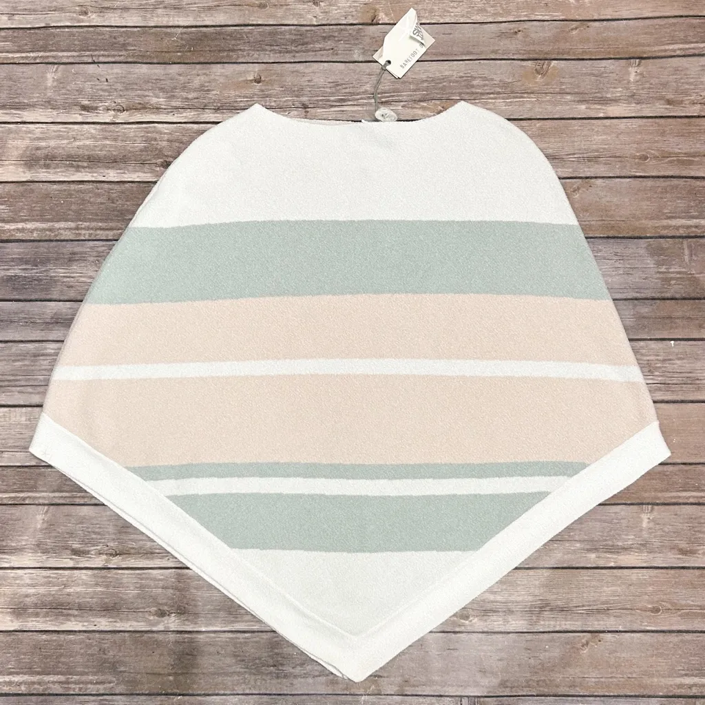 Barefoot Dreams Cozy Chic Ultra Lite Stripe Ocean Breeze Poncho NWT *Staining* - Image 5