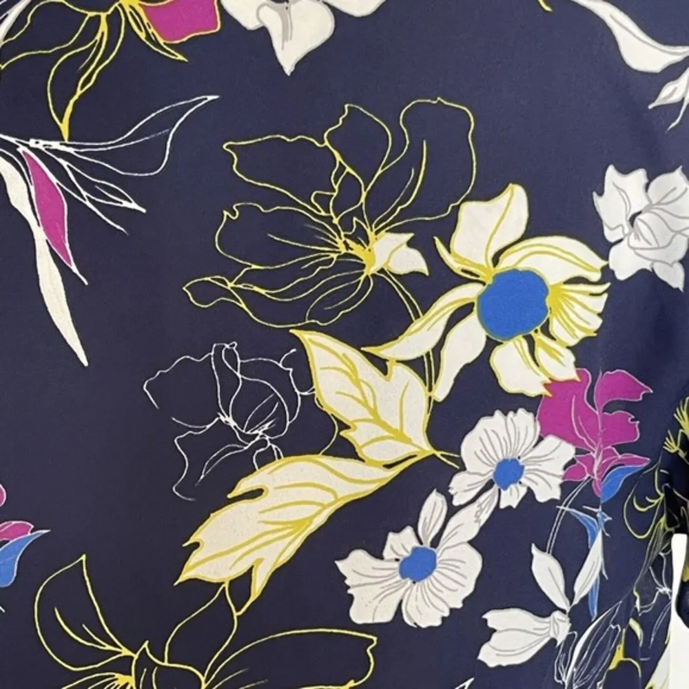 Halogen Womens Nordstrom Floral Short Sleeve Blouse Spring Size Small Spring - Image 8