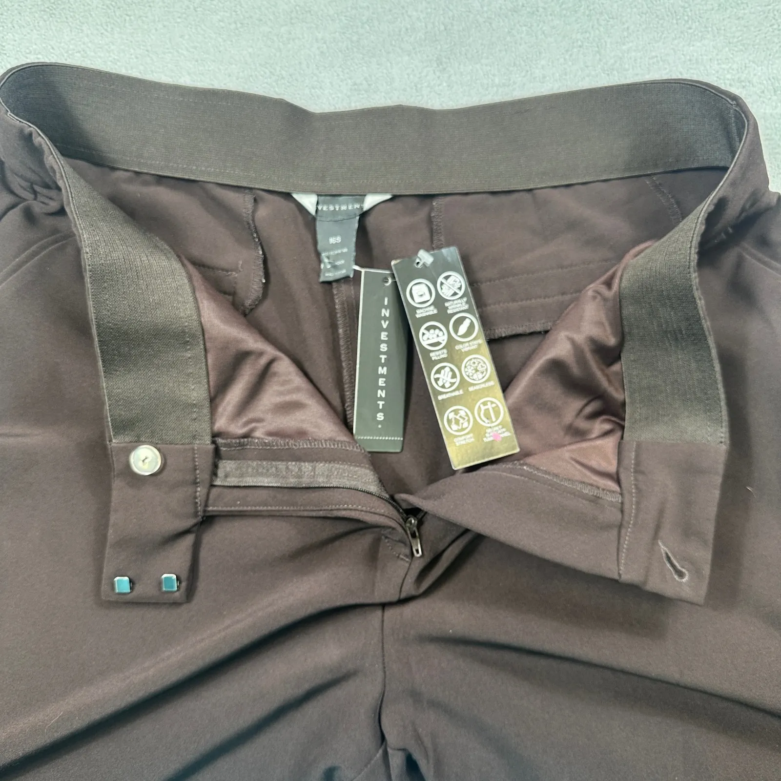 Investments Dress Pants 16S Women Purple Straight Leg Secret Support Tummy Panel - Image 7