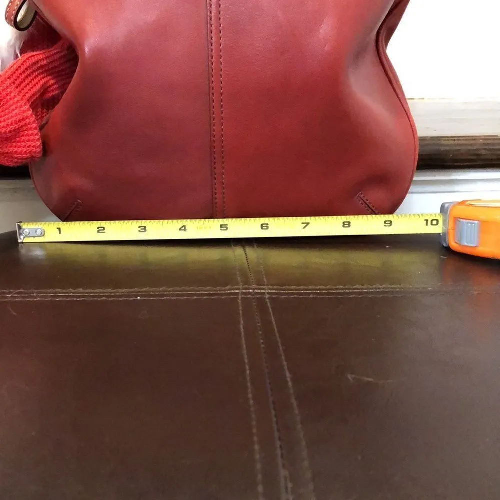 COACH Legacy Red Leather Feeder Bucket Adjustable Crossbody Shoulder Bag Vintage - Image 10