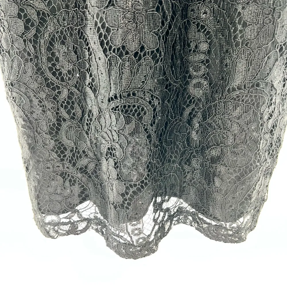 Nanette Nanette Lepore Very Black "Spring Bloom" Knee Length Floral Lace Dress-2 - Image 3