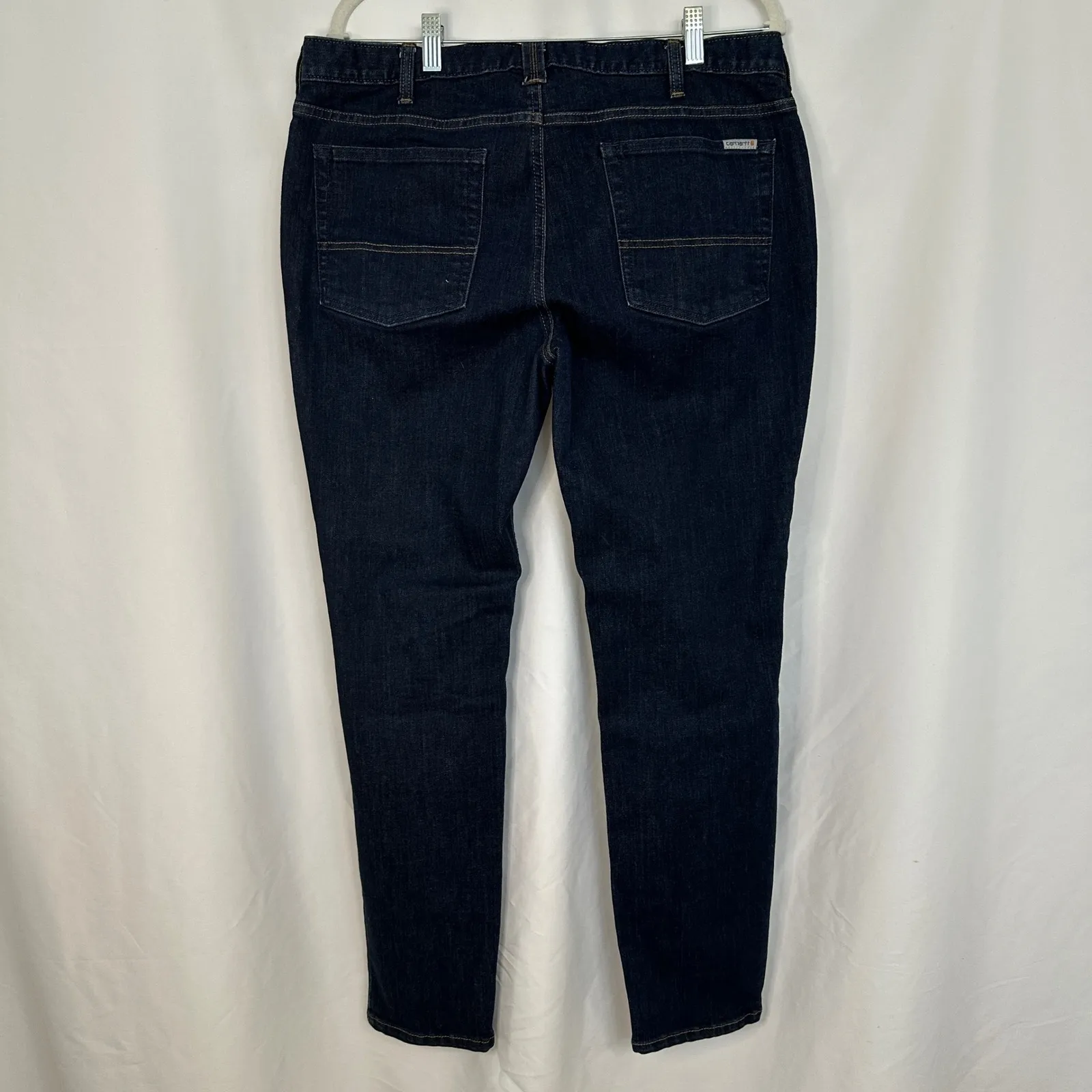 Carhartt Slim Fit Skinny‎ Leg Dark Wash Denim Jeans Womens Size 14 Regular - Image 5