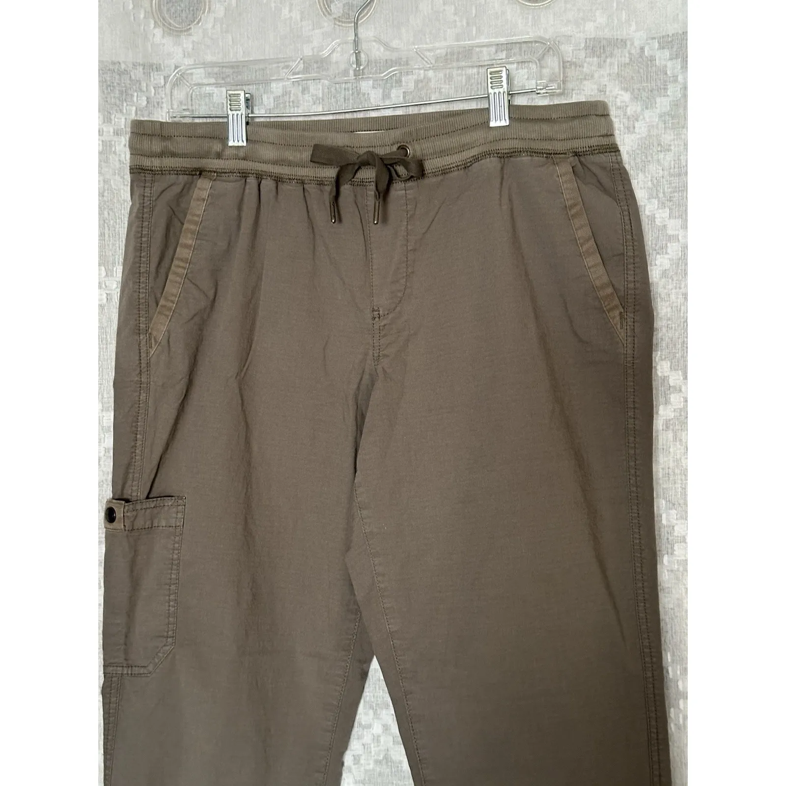L.L. Bean Pants Womens Medium Brown Ripstop Pull On Cargo Stretch Outdoors Hike - Image 3