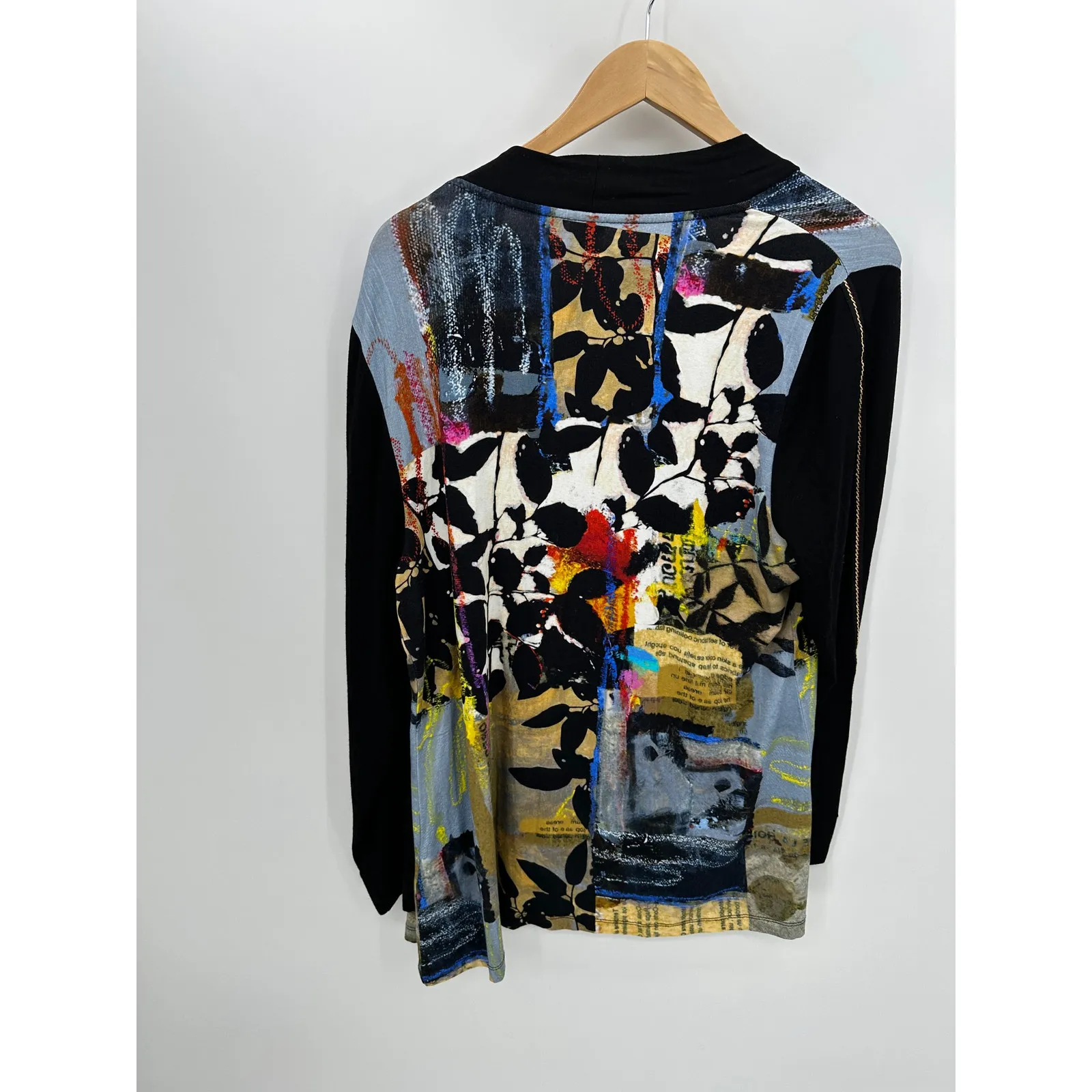 Simply Art by Dolcezza Cardigan Women XL Open Front Unique Artsy Lightweight - Image 2