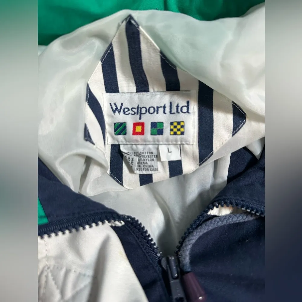 Vintage 80s Westport Women’s Retro Windbreaker Full Zip Drawstring Era Jacket - Image 3