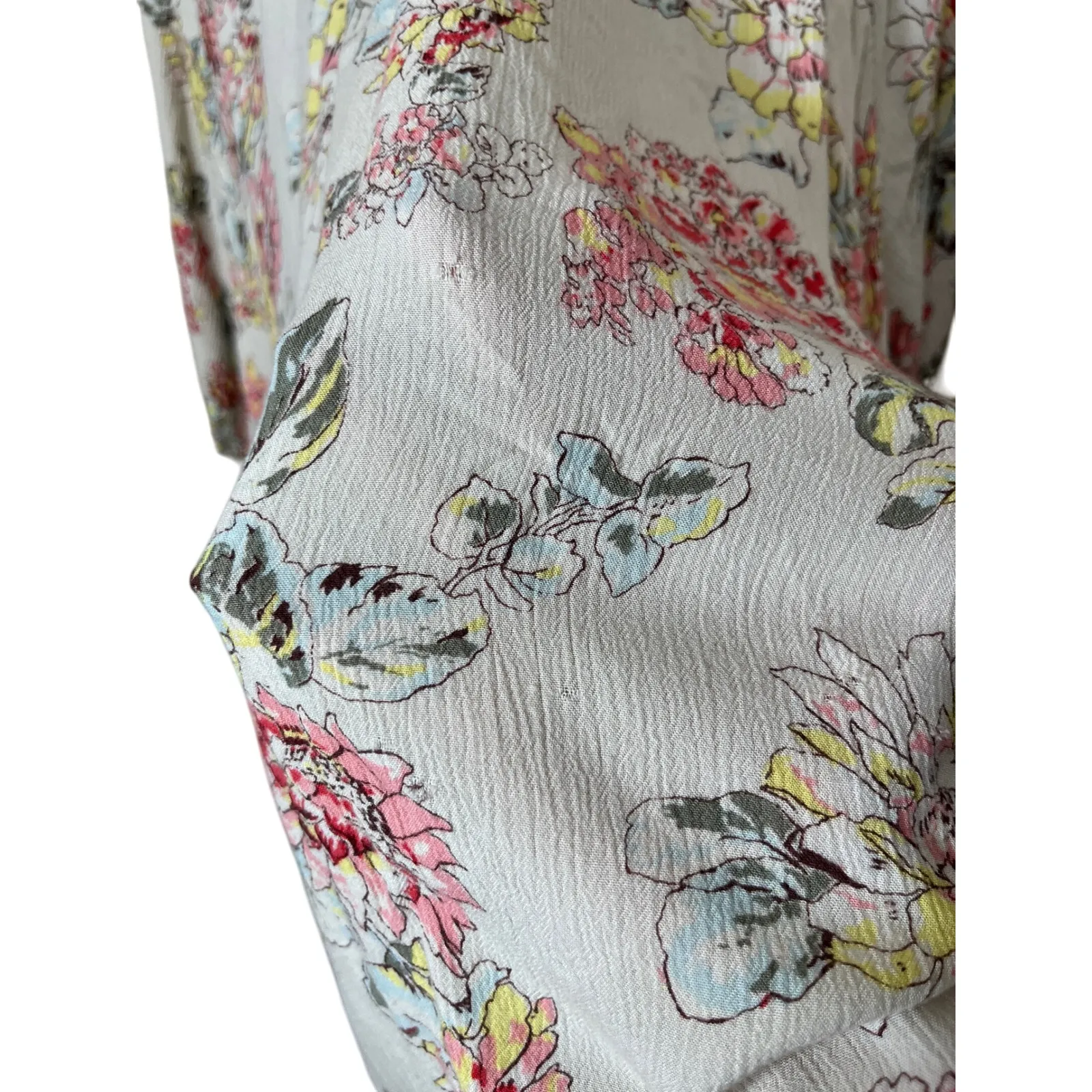 Billabong Floral Print Kimono Top Criss‎ Cross V Neck Rayon S/M - Image 8