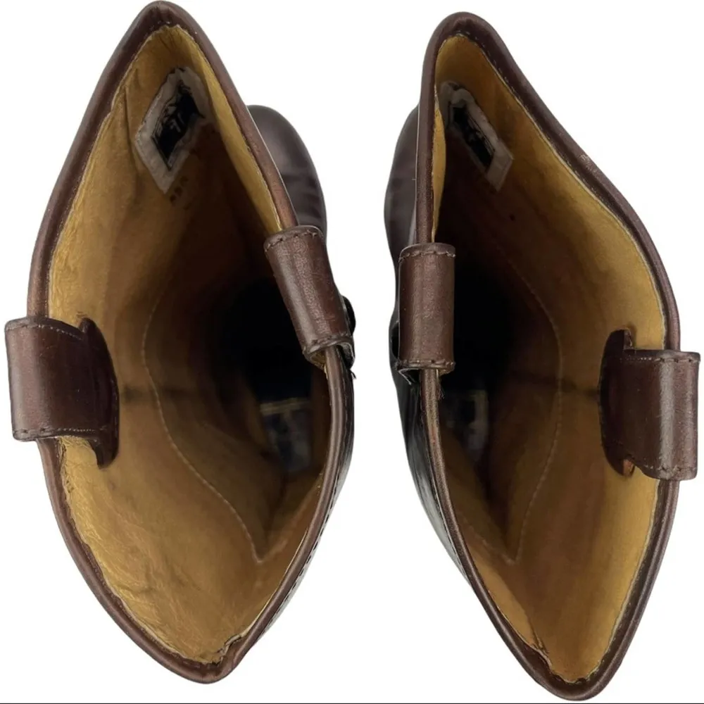 Frye Dark Brown Leather Melissa Western Tall Riding Boots  Size 5.5 Style 77167 - Image 13