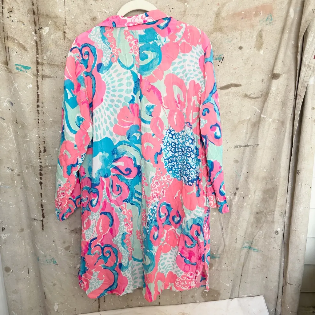 Lilly Pulitzer Emerald Beach Cover-up Tunic Dress Pink in I'm So Jelly - Image 4