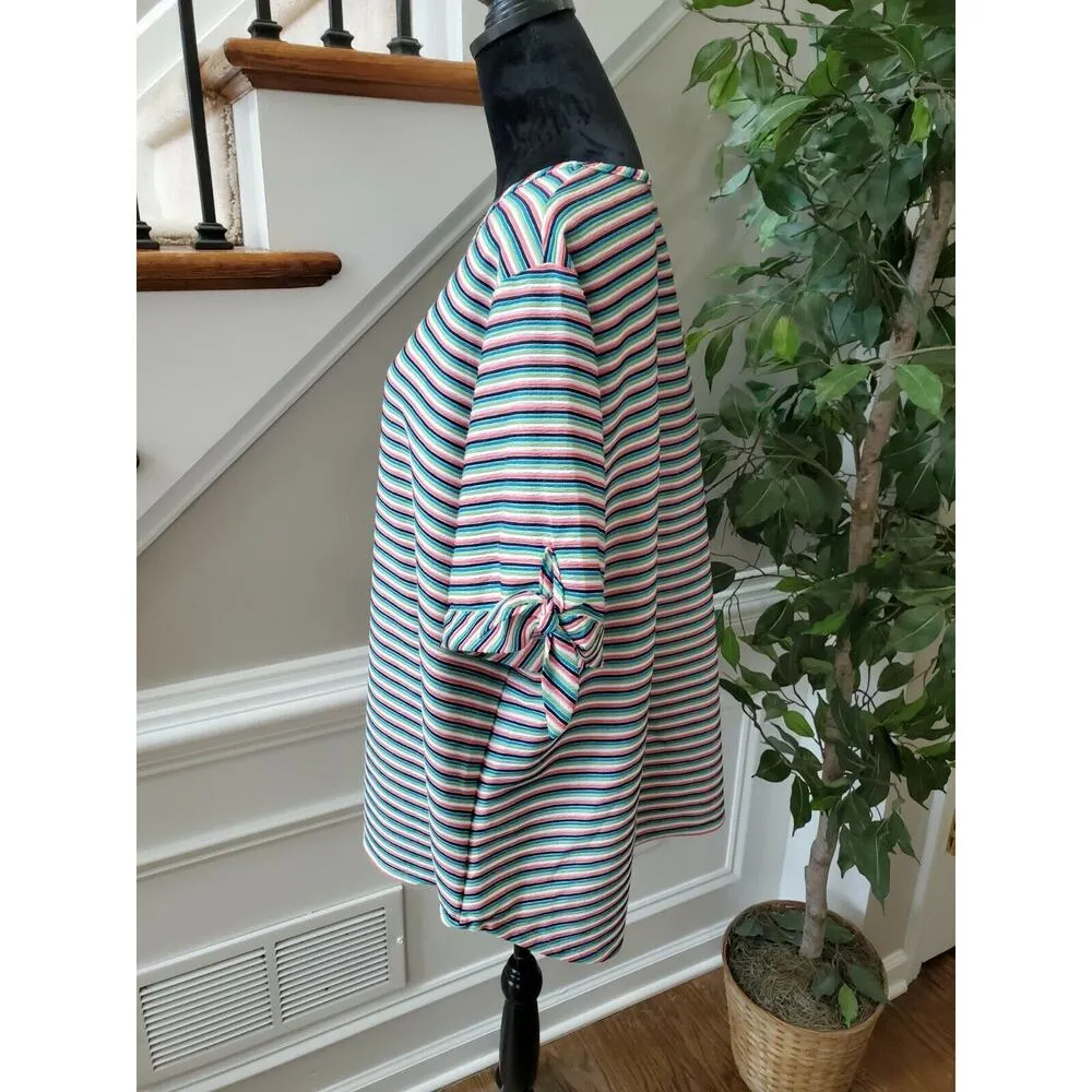 Ruby Rd Women's Multicolor Striped Polyester Round Neck 3/4 Sleeve Top Shirt 3X - Image 6
