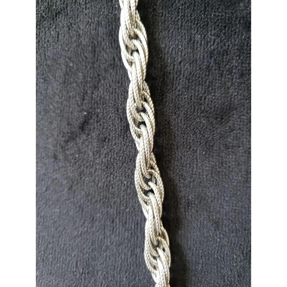 Womens Fashion Silver Tone Twisted Rope Chain Statement Necklace with Box Clasp - Image 5