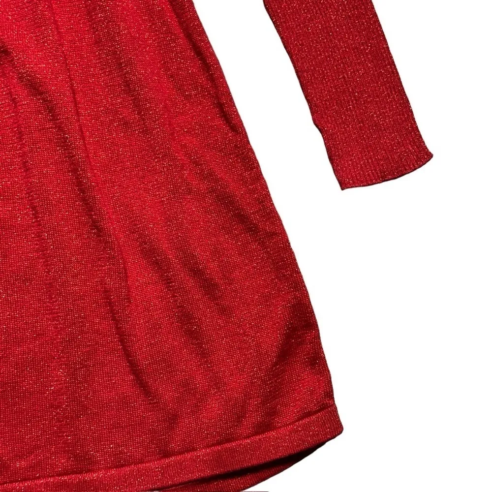 Free People Red Shimmer Mock Neck Sweater Dress | U.S. Woman’s XSmall - Image 8