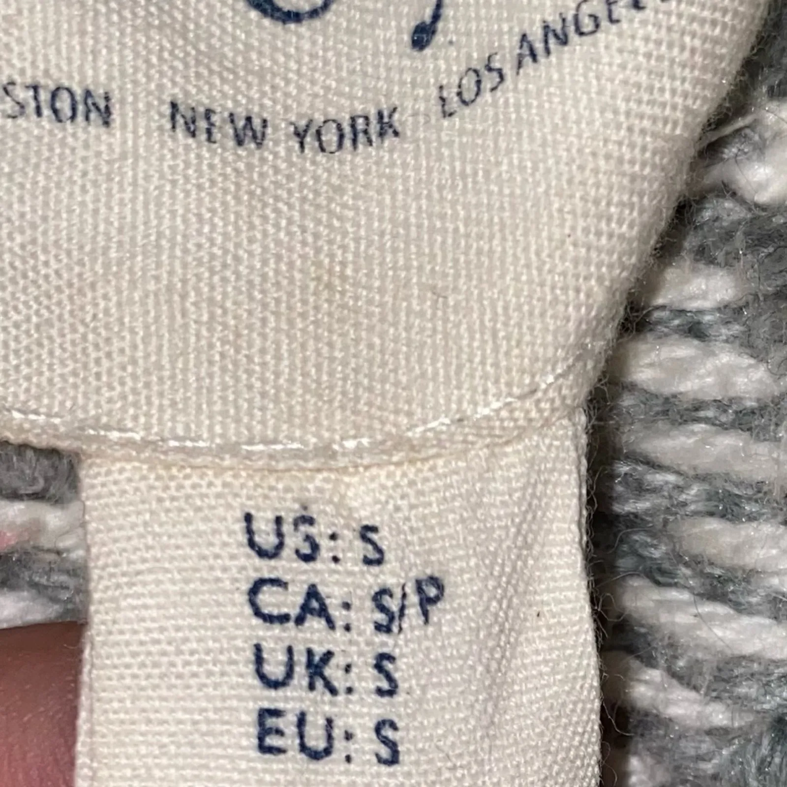 Between Me & You Nordic Fair Isle Hooded Cardigan Pom Pom Sweater Wool Blend Gray - Image 6