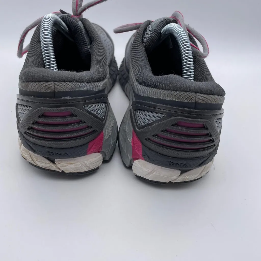 Brooks Woman's Sz‎ 11 Gray and Pink Ariel 18 Running Athletic Tennis Shoes - Image 5