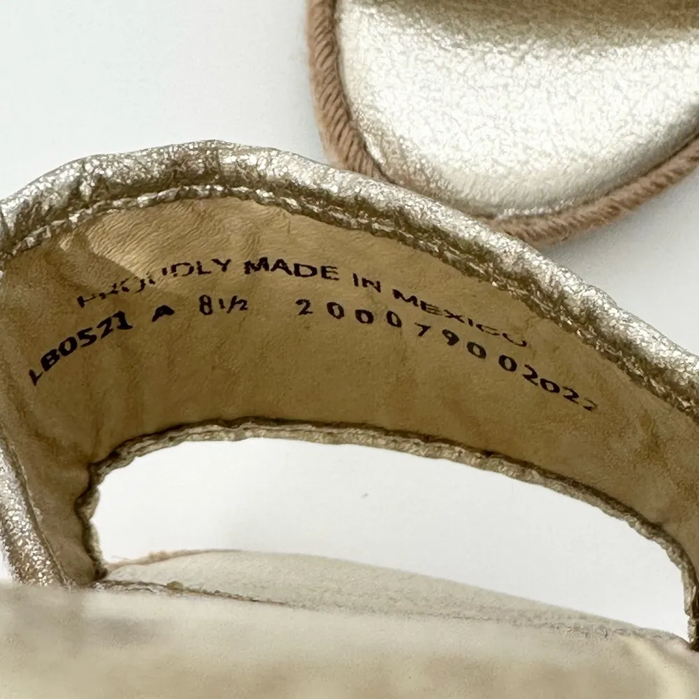 Lane Metallic Espadrille Slide Sandals Gold Size 8.5 - Image 5