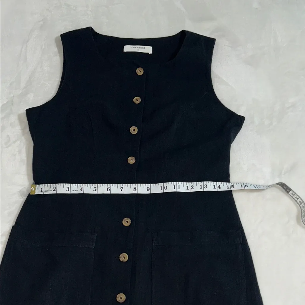 Commense Black Sleeveless Button Mini Dress - Image 7