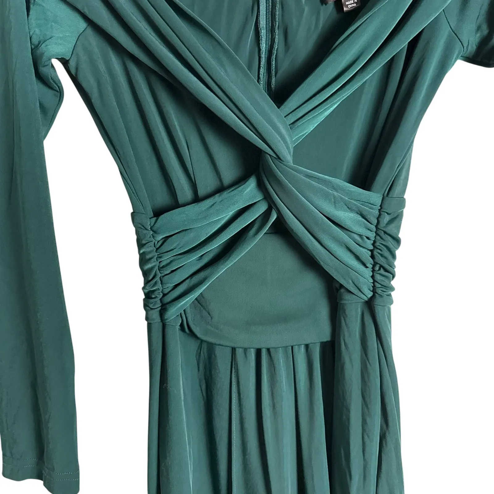 Zac Posen Emerald Green Off Shoulder Cocktail Maxi Formal Gown 10 - Image 10