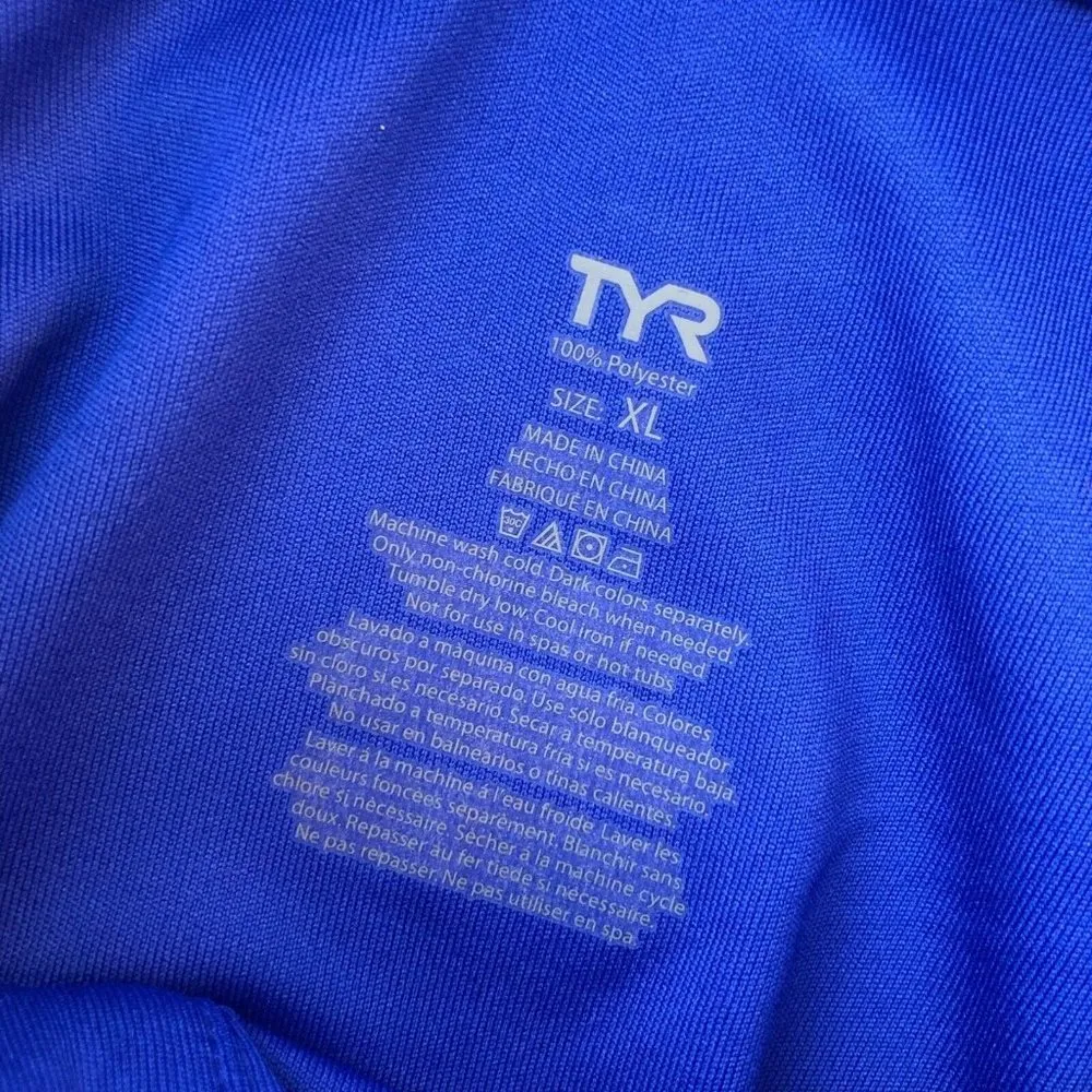 TYR Womens Alliance Coaches Polo Short Sleeve Blue XL - Image 3